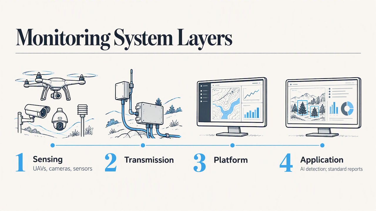 Four layers of a construction monitoring system